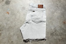 Vintage 1990's USA-Made Lee Gray Distressed Cutoff Jean Shorts - 33"