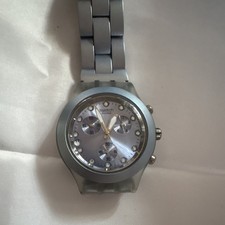 Swatch Irony Diaphane Quartz Analog Chronograph 38mm Gray Metal Bracelet