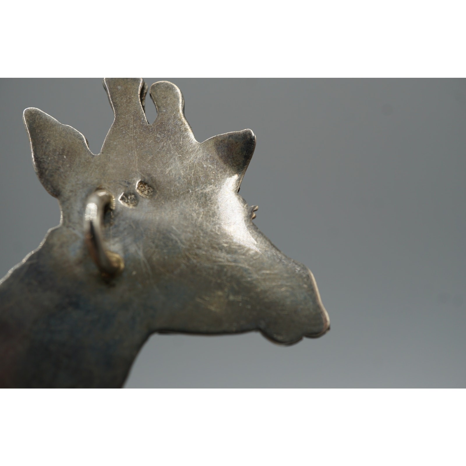 Large Giraffe Statement Pendant Copper Inlaid Ste… - image 3