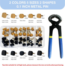 High Heel Replacement Tips, Shoe Heel Repair - 20 Pairs of Heel Caps in 2 Col...