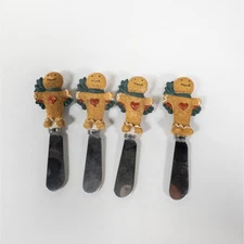 Vintage Gingerbread Man Cheese Spread Knife Lot of 4