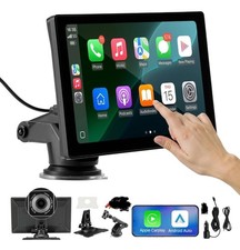 7" Wireless 1ch dash cam DVR Android Auto CarPlay Portable front camera rv truck