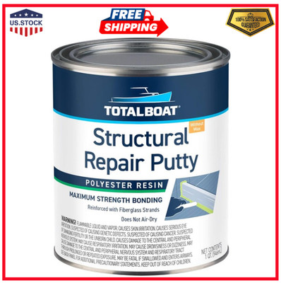 Polyester Structural Repair Putty - Marine Grade Long Strand Fiber Fiberglass...