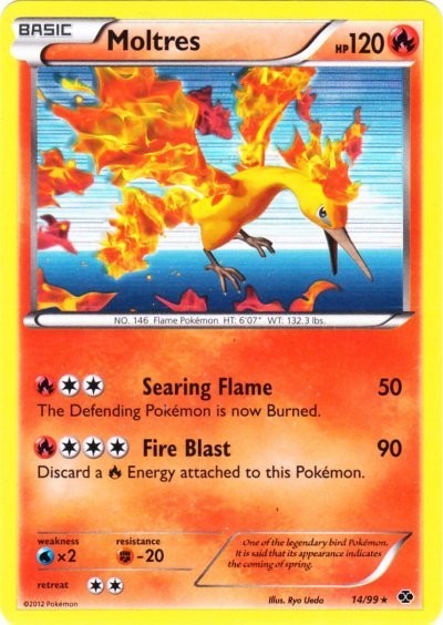 Moderately Played Moltres - 14/99 - Promotional - Cosmos Holo Plasma Freeze Blis