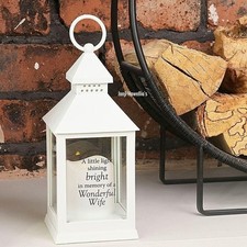 Wife Memorial Lantern Candle LED Graveside Memory Remembrance Memory Grave Decor