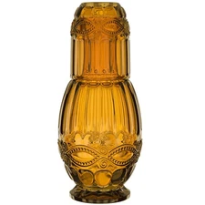 Elle Decor Bedside Water Carafe with Tumbler | 33-Ounce Pitcher and Matching ...