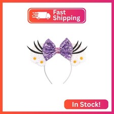 zhezesmila Mouse Ears Classic Character Daisy Sequin Bow Ears Headband for Women