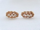 14K Yellow Gold 3 Diamond (?) Stud Earrings 1.4 Grams Scrap Cable Butterfly Back — photo 3