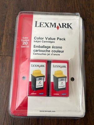 Lexmark 2-Pack 20 Color High Resolution Color Ink Cartridge 15M0120, Genuine