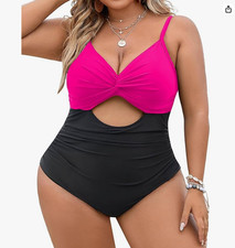 Blooming Jelly Womens Plus Size Bathing Suit Tummy Control One Piece Swimsuit
