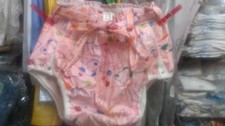 Nostalgic Diaper Cover Pink L Size Back Soft Vinyl Metal Snap Cute Waist Tie