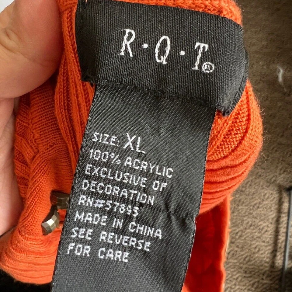 Top Vintage Naranja Cuentas, Y2K Boho 2000s Festival 90s Retro XL Foto 4 de 4