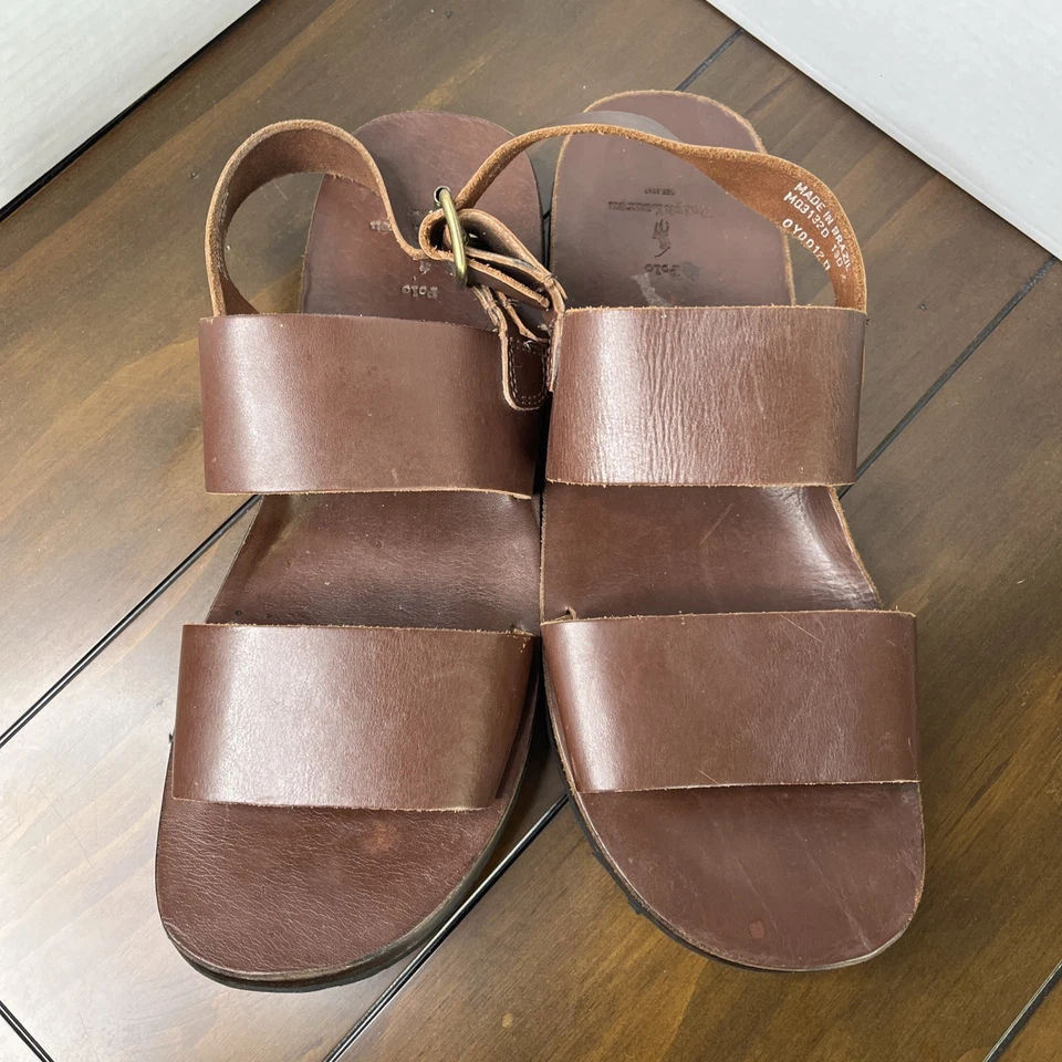 Sandalias Polo Ralph Lauren Para Hombre 13 D Cuero Pescador Pescador Correa VGT RARAS Foto 2 de 4