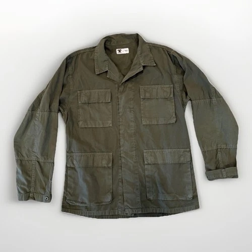 Tellason Jacket Mens Medium Green Cotton Military Field Utility Made In Italy image 6