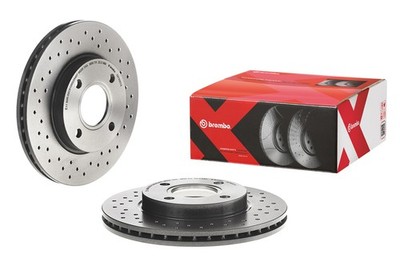 Brembo Xtra Front Left or Right Drilled Brake Disc Rotor for Ford Focus '00-'04