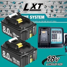 2PACK For Makita 18Volt 8.0Ah LXT Li-Ion Battery BL1860B BL1830 BL1850 Charger