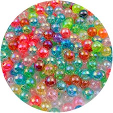 200Pcs 10mm Acrylic Round AB Colors Beads for Jewelry Making