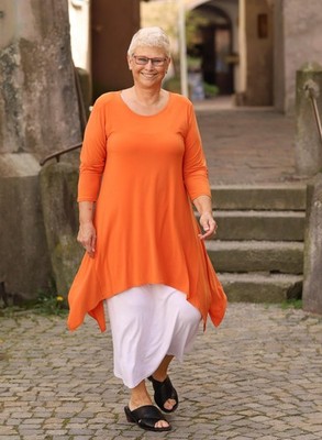 MAGNA - Lagenlook TUNIKA SHIRT A-Linie Gr 44 bis 58 - orange