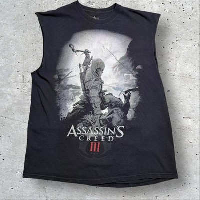 Assassin s Creed III 2012 Promo Sleeveless Cutoff T-Shirt Black XL Ubisoft Gamer