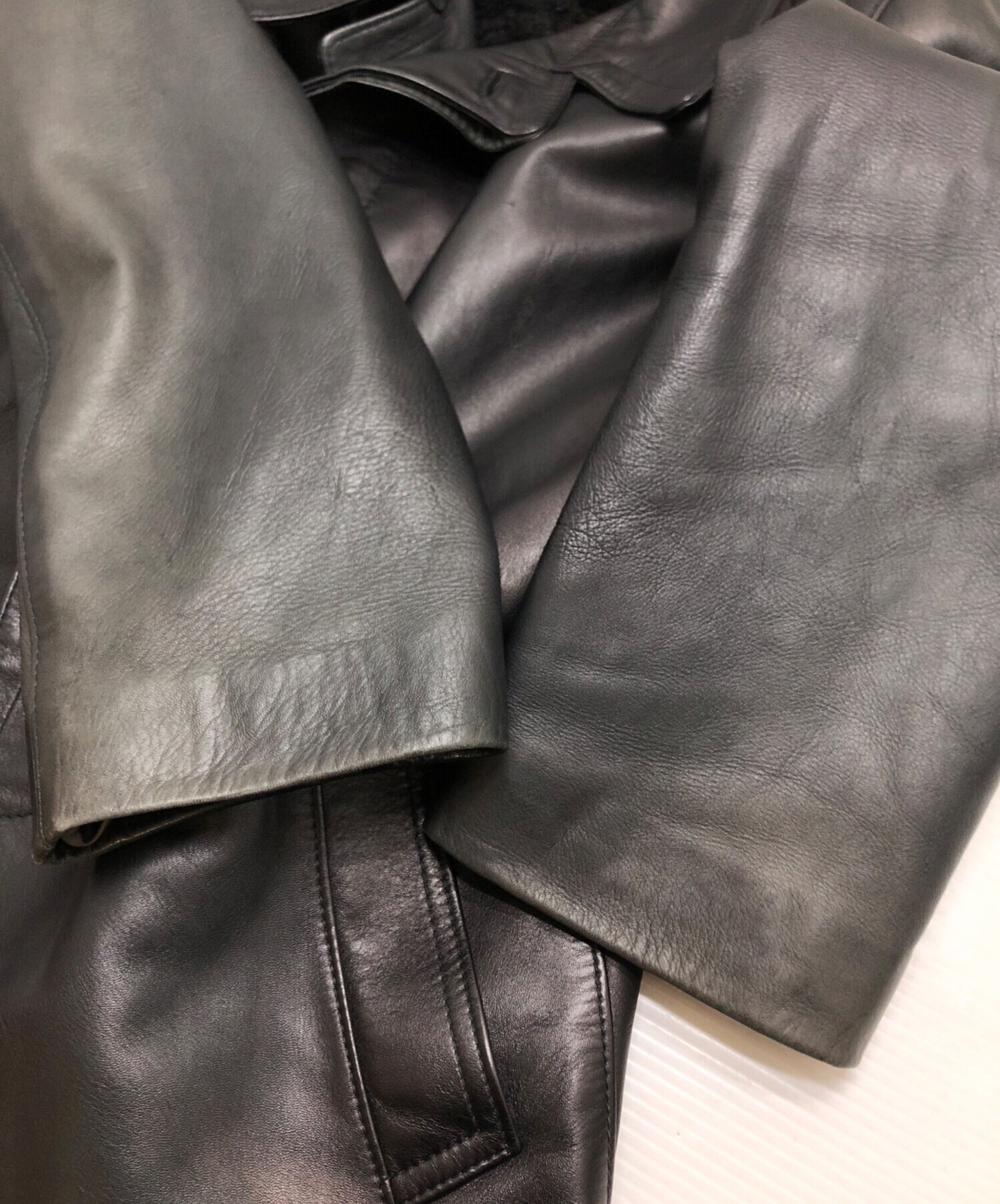 GUCCI (Gucci) Fur-lined leather jacket/ black/ size: 50 image 9