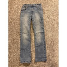 Wrangler Jeans Boys 14 Blue 20X Regular Fit Adjustable Waist Western Denim