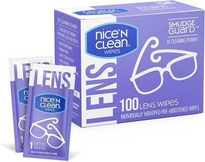 Nice 'n Clean SmudgeGuard Lens Cleaning Wipes (100 Total Wipes)