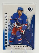 Matthew Robertson 2025-26 SP Hockey Rookie Authentics Blue RC New York Rangers