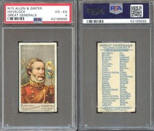 1888 N15 Allen & Ginter Great Generals ~ Havelock ~ PSA 4 ~ nice