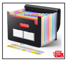 Accordion File Organizer, 13 Pockets Expanding File Folder, Portable Monthly Pap