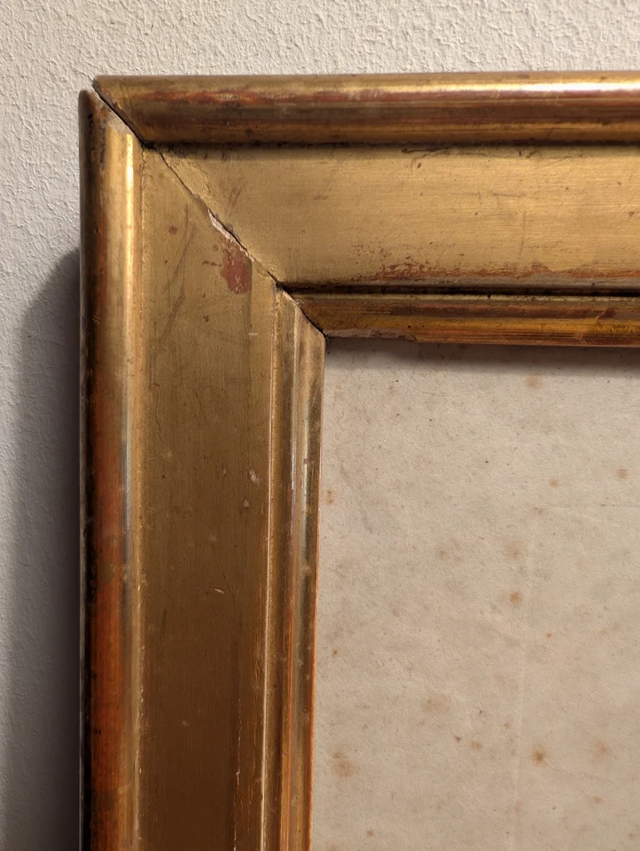 Baguette bois doré cadre ancien d'époque Louis XVI Ou Empire - Photo 2/4