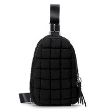 Quilted Puffer Sling Bag for Women Crossbody Purse Puffy Chest Fanny Pack