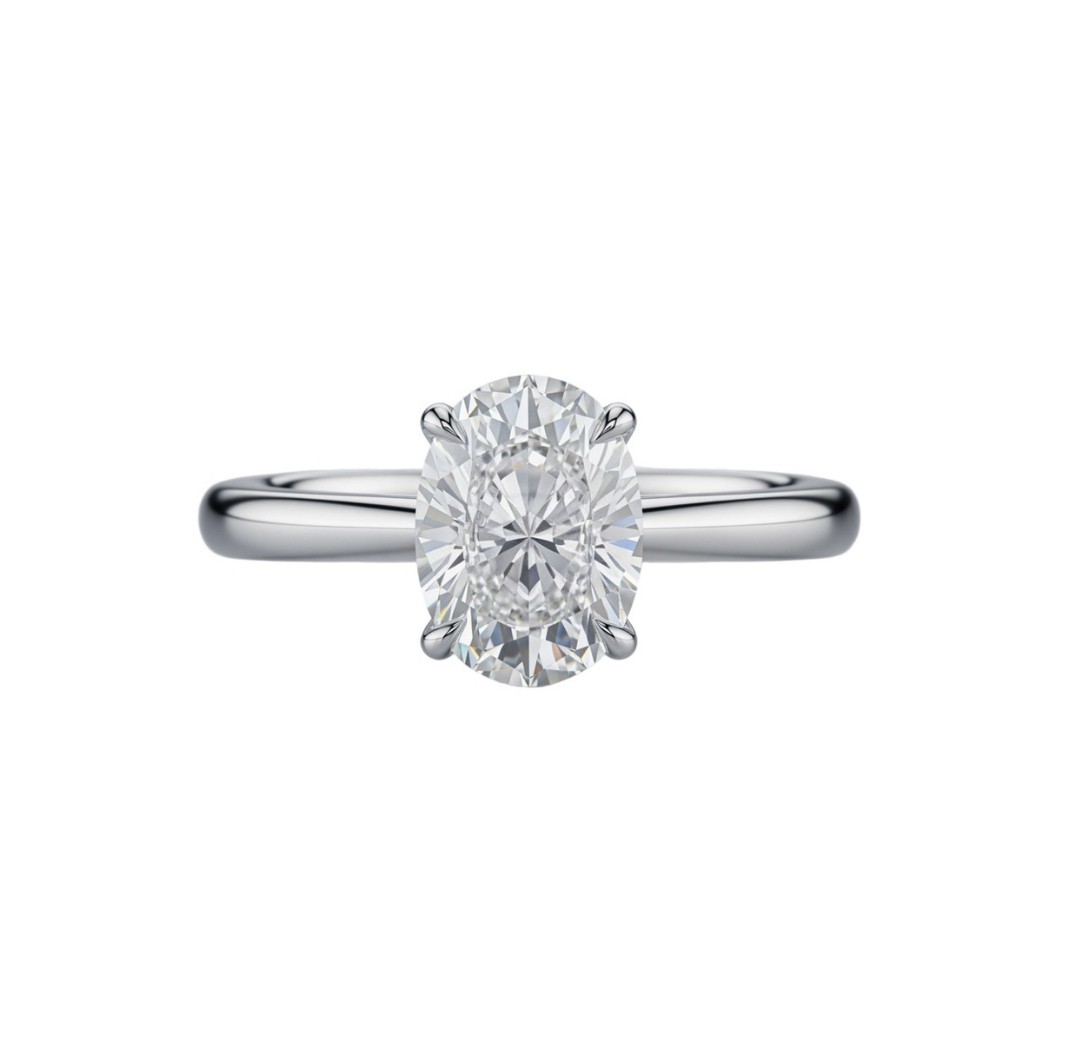 Oval Cut Cheap Diamond Engagement Rings White Gold Vermeil Size M-S