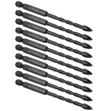 10pcs Concrete Masonry Drill Bit HSS 1/4 Inch Shank 7mm Bit Tile Plastic Glass