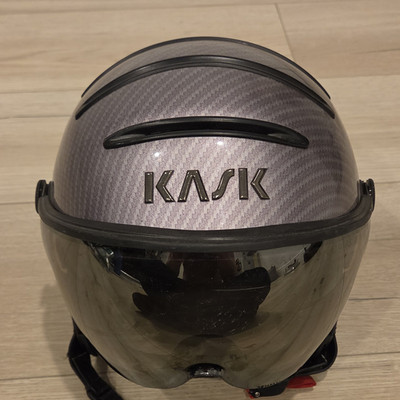 KASK Carbon Fiber Winter Sport Helmet w/ Visor, Gray/Black, Size 58 M