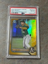 2022 Bowman Chrome Max Muncy Gold Refractor /50 Athletics PSA 8 NM-MT