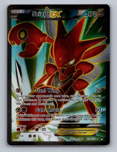 SCIZOR EX 119/122 UR BREAKPOINT POKEMON HOLO NM