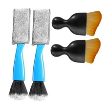 4PCS Car Interior Dust Brush, Soft Bristles Cleaning Brush Car Yellow blue