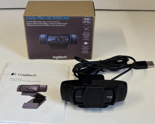 Logitech C920S HD Pro Webcam Full HD 1080p/30fps Video Calling - Black