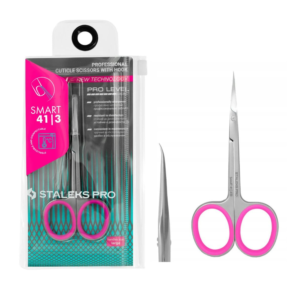 STALEKS PRO Forbici professionali per cuticole da 25 mm. Anelli (M8y)