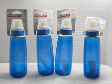 First Essentials Nuk/Gerber Latex Nipples/Blue Baby Bottles Lot/4 Discontinued