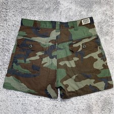 Vintage 80s Gung Ho Camo Cargo Shorts 31 USA Made Talon 42 Brass Military