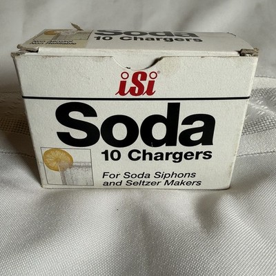 Vintage iSi Soda Chargers CO2 Cartridge Seltzer Soda Maker Siphon Lot Of 8 As Is