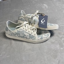 OluKai NEW Pehuea Li Womens Sneakers Shoes 10 Off White Swell Lace Mesh Floral