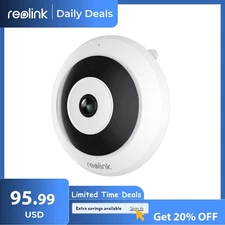 Reolink FE-W White Fisheye PoE Camera with 360° View 6MP Indoor Camera 