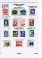 ROMANIA; 1955 early Pictorial issues fine used range of SETS on Album page
