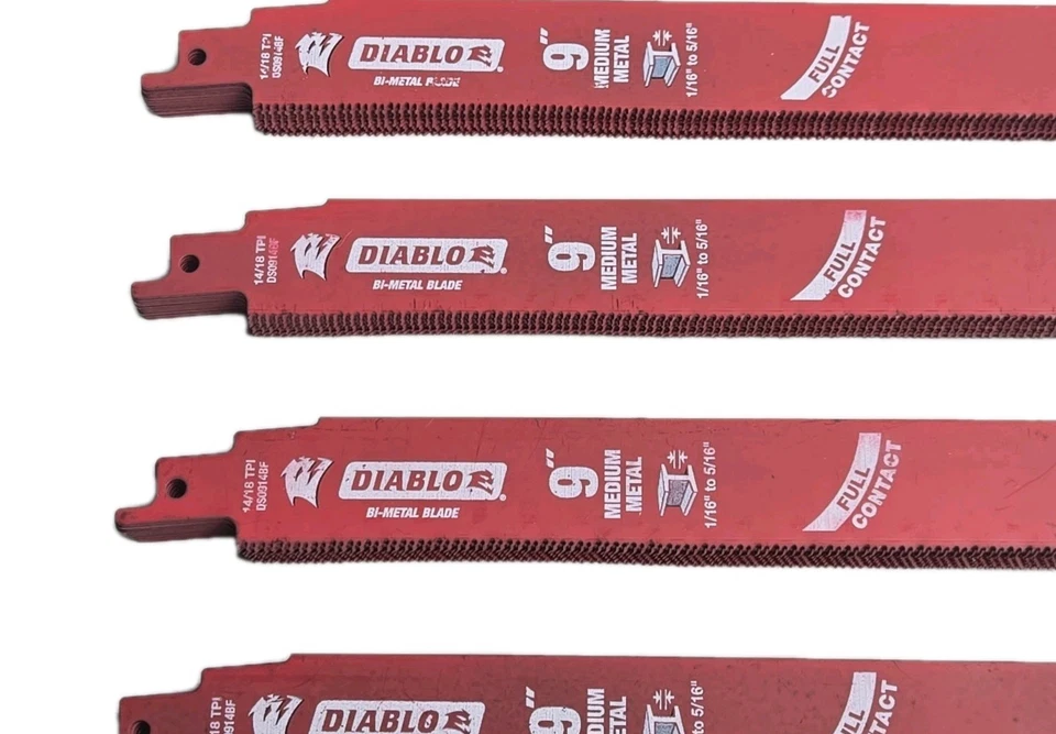 100 Pack! Freud Diablo 9" Recip Blades METAL DS0914BF25 FIT DEWALT 20V SAWZALLS - Image 2 of 4