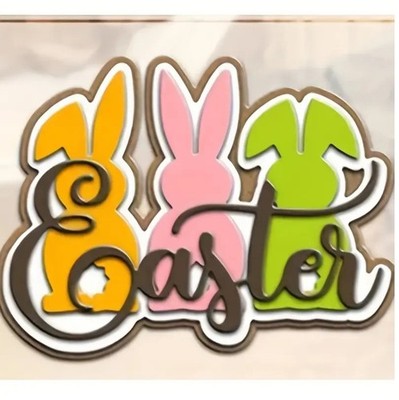 Easter Bunnies Layered SO CUTE Metal Cutting Dies Thin Finished 3.25'' X 2.5''