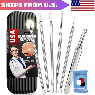 Professional Facial Blackhead Remover Tweezers,Extractor Acne Removal Kit Pimple