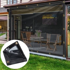 Waterproof PVC Tarp Canopy Cover Tarpaulin 40% Sun Shade Sail w/ Grommets, Ropes