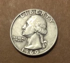 1960-D 90% SILVER Washington Quarter